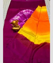 purple and yellow colour mangalagiri pattu sarees with Plain design