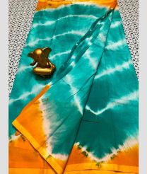 light blue and yellow colour mangalagiri pattu sarees with Plain design
