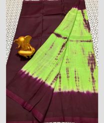 purple and light green colour mangalagiri pattu sarees with Plain design