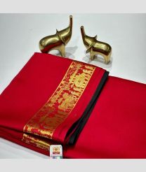 maroon red colour mysore silk sarees with Plain design