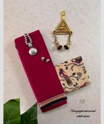 Pink and Cream narayanapet cotton sarees with Jari Border design