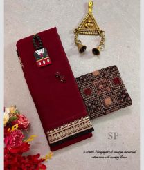 Red and Black narayanapet cotton sarees with Jari Border design