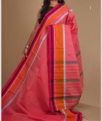 Watermelon Pink and Pink narayanapet cotton sarees with All over Checks design