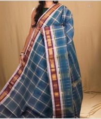 Blue Ivy and Maroon narayanapet cotton sarees with All over Checks design