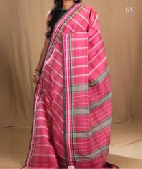 Rose Pink and Lite Grey narayanapet cotton sarees with All over Checks design