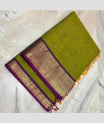 Green and Magenta narayanapet cotton sarees with Jari Border design