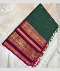 Dark Teal and Pink narayanapet cotton sarees with Jari Border design