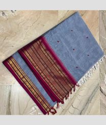 Lite Blue and Magenta narayanapet cotton sarees with Jari Border design