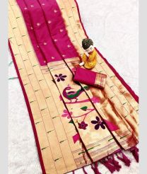 Pink and Lite Yellow  paithani sarees with All over Buttas design