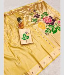 Yellow and Golden paithani sarees with Paithani Border design