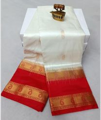white colour paithani sarees with All over Buttas design