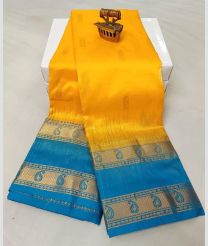 yellow colour paithani sarees with All over Buttas design
