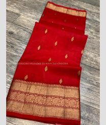 Red saree with Mango design Border color Banarasi Silk handloom saree with kadiyal kora silk saree design