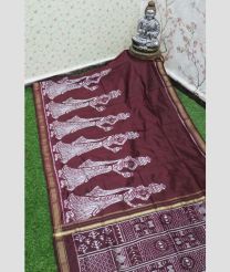 Maroon and White pochampally ikkat pure silk sarees with Golla Bamma design