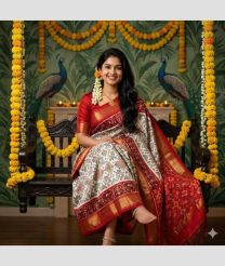 gray and magenta colour pochampally ikkat pure silk sarees with All over design