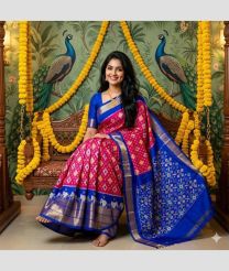 purple and blue colour pochampally ikkat pure silk sarees with All over design