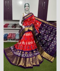 magenta and charcoal colour pochampally ikkat pure silk sarees with All over Printed design