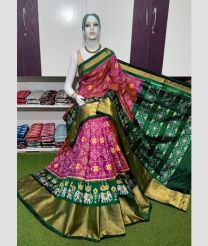 purple and green colour pochampally ikkat pure silk sarees with All over Printed design