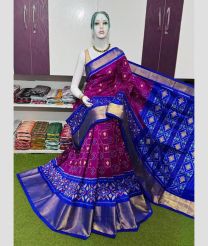purple and blue colour pochampally ikkat pure silk sarees with All over Printed design