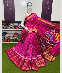 purple colour pochampally ikkat pure silk sarees with Pochampally Border design