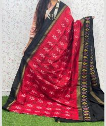 magenta colour pochampally ikkat pure silk sarees with All over design