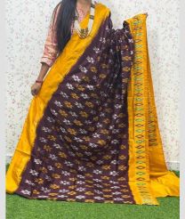 charcoal colour pochampally ikkat pure silk sarees with All over design