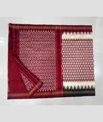 magenta and white colour pochampally ikkat pure silk sarees with All over design