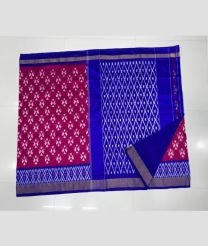 magenta and blue colour pochampally ikkat pure silk sarees with All over design