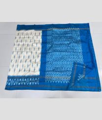 gray and blue colour pochampally ikkat pure silk sarees with All over design