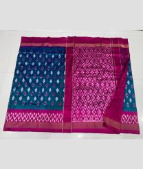 blue and purple colour pochampally ikkat pure silk sarees with All over design