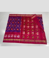 magenta and purple colour pochampally ikkat pure silk sarees with All over design