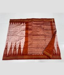 brown and pink colour pochampally ikkat pure silk sarees with All over design