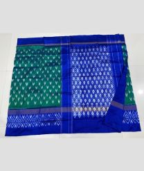 green and blue colour pochampally ikkat pure silk sarees with All over design