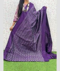 charcoal and violet colour pochampally ikkat pure silk sarees with All over design