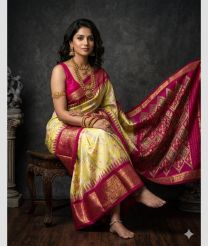 pink colour pochampally ikkat pure silk sarees with All over Printed design
