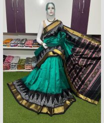 blue and charcoal colour pochampally ikkat pure silk sarees with All over Pochampally ikkat design