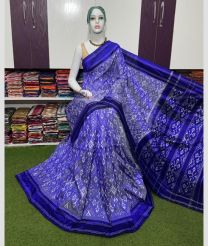 light blue colour pochampally ikkat pure silk sarees with All over Pochampally ikkat design