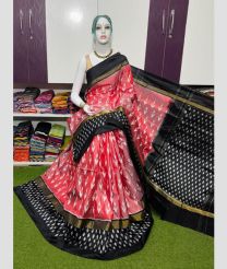 pink and charcoal colour pochampally ikkat pure silk sarees with All over Buttas design