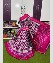 gray and magenta colour pochampally ikkat pure silk sarees with All over Buttas design
