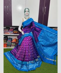 purple colour pochampally ikkat pure silk sarees with All over Buttas design