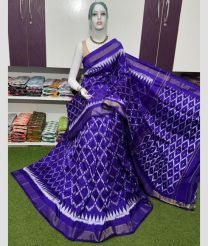 violet colour pochampally ikkat pure silk sarees with All over Buttas design