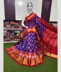 purple and magenta colour pochampally ikkat pure silk sarees with All over Printed design