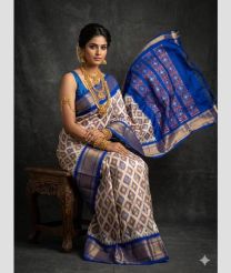 grey and blue colour pochampally ikkat pure silk sarees with All over design
