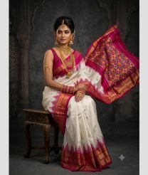 silver colour pochampally ikkat pure silk sarees with All over design