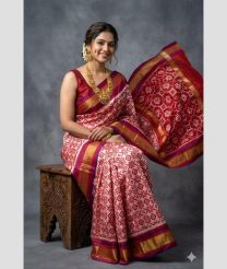 pink colour pochampally ikkat pure silk sarees with All over design