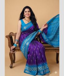 violet colour pochampally ikkat pure silk sarees with All over design