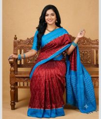 maroon colour pochampally ikkat pure silk sarees with All over design