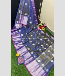 Maroon with Blue Border color Tripura Silk handloom saree with uppada style multi color checked sarees with big border design