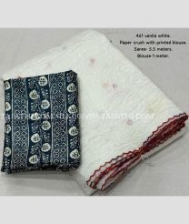 Half White and Black silk sarees with All over Mirror Work design - SILK0019575