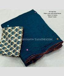 Sapphire Blue and Cream silk sarees with All over Mirror Work design - SILK0019578